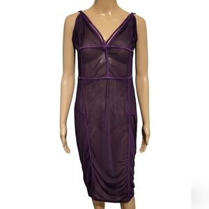 K + Glam See Through Dress - Purple (Size 2XL)